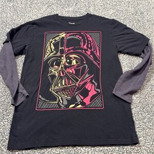 Star Wars Darth Vader Mad Engine Layered Thermal Sleeve Graphic Tee Black SM